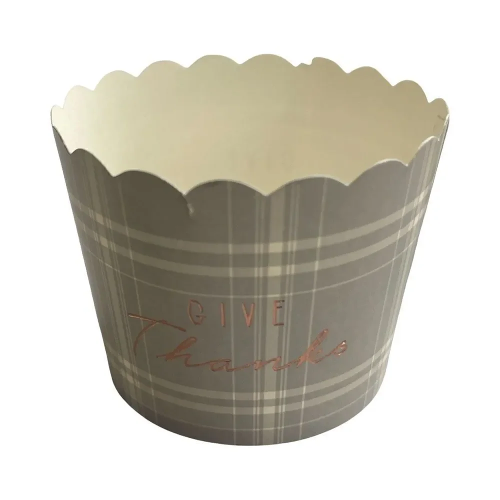 50 Count Fall “Give Thanks” Harvest Thanksgiving Cupcake Liners New in Box
